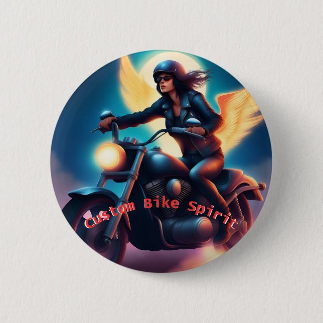 Custom bike motarde design badge, unique button (Front)