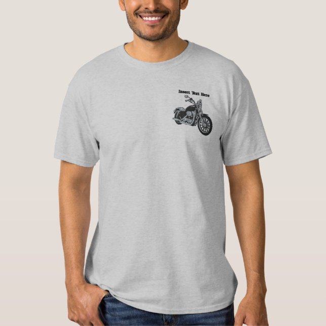 Custom Biker Embroidered Shirt (Front)