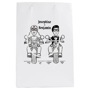 Custom Biker Motorcycle Wedding Medium Gift Bag