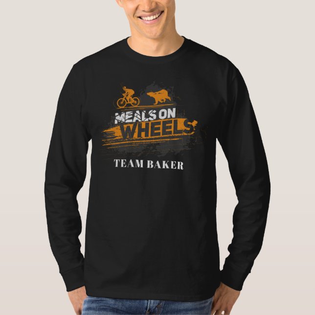 Custom Biking Meals on Wheels Cycling Team Gag T-Shirt (Front)