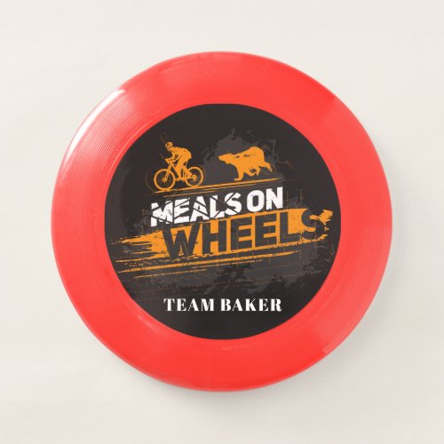 Custom Biking Meals on Wheels Cycling Team Gag Wham_O Frisbee