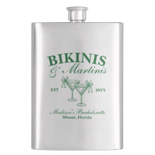 Custom Bikinis and Martinis Bachelorette Party Flask