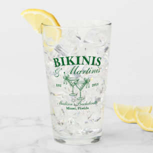 Custom Bikinis and Martinis Bachelorette Party Glass