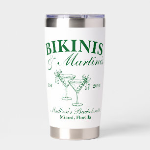 Custom Bikinis and Martinis Bachelorette Party Insulated Tumbler