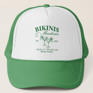Custom Bikinis and Martinis Bachelorette Party Trucker Hat