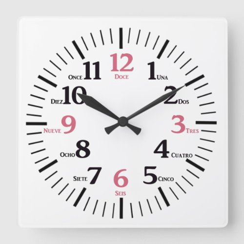 Custom Bilingual EnglishSpanish Clock