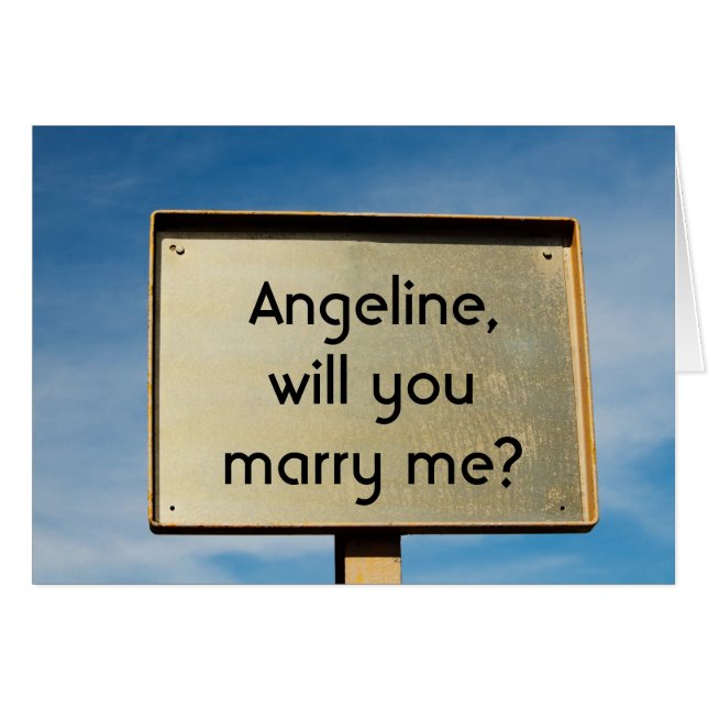 Custom Billboard Marriage Proposal Humor Cards (Front Horizontal)