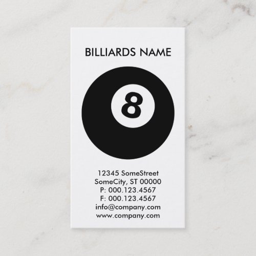 custom BILLIARDS business Business Card