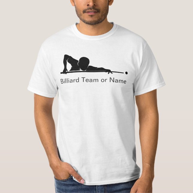 Custom Billiards Pool League Team Gear T-Shirt (Front)