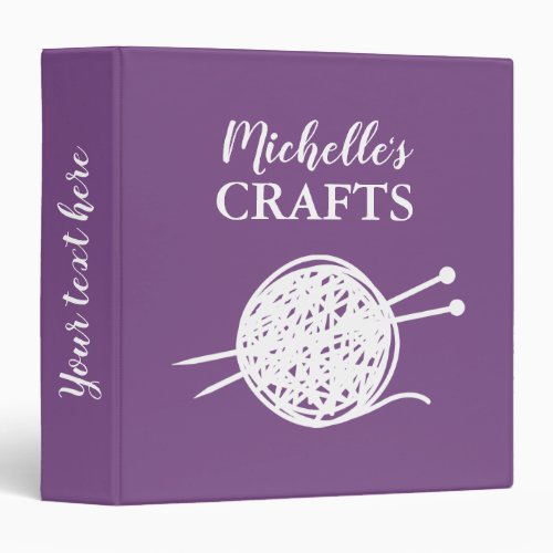 Custom binder book for hobbies like knitting craft