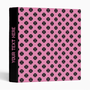 Custom binder with pink tennis ball pattern