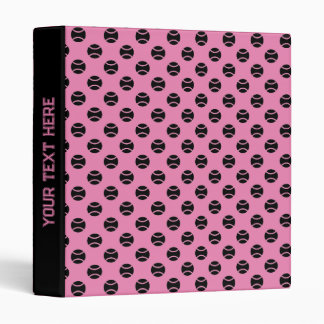Custom binder with pink tennis ball pattern