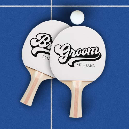 Custom Birde and Groom Name Vintage Ping Pong Paddle