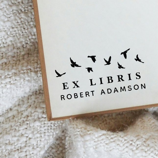 Custom Birds Personal Library Ex Libris Bookplate Self-inking Stamp (Creator Uploaded)