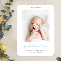 Custom Birth Announcement Magnet for Baby Boy