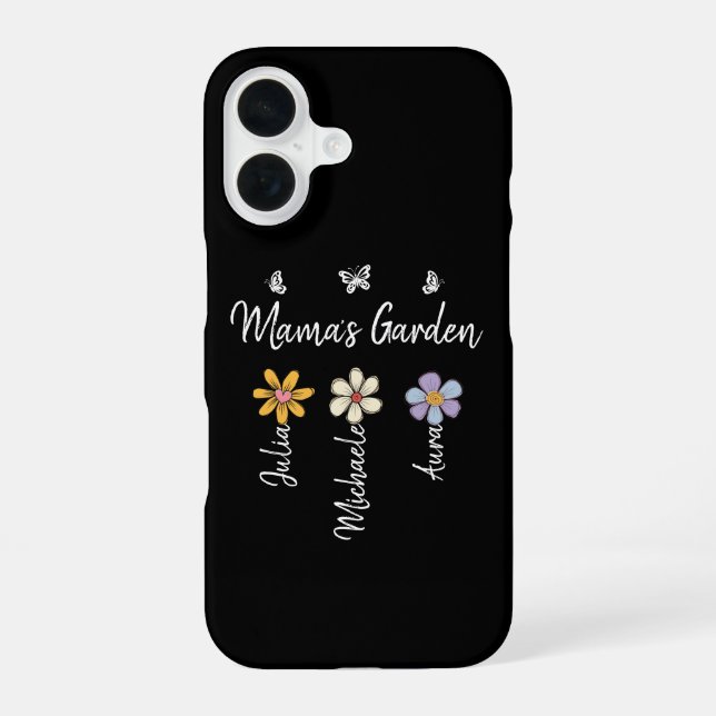 Custom Birth Flower Mug Names, Mama's Garden Gift iPhone Case (Back)