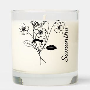 Custom Birth flower With Name Proposal ,Birthday Scented Candle