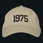 Custom Birth Year 50th Birthday Gift Personalized  Embroidered Baseball Cap<br><div class="desc">Celebrate a milestone in style with this personalized embroidered baseball cap, customized with your birth year! Perfect for a 50th birthday, this cap makes a thoughtful and unique gift for anyone turning the big 5-0. Add their birth year or custom text to create a one-of-a-kind keepsake. Featuring trendy embroidery, a...</div>