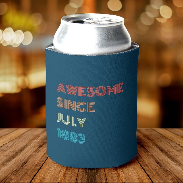 Custom Birth Year Birthday Party Retro Awesome Can Cooler (Creator Uploaded)