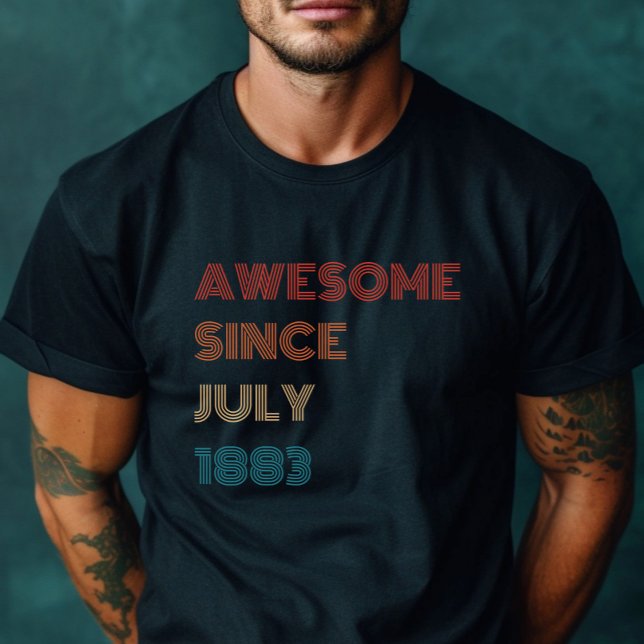 Custom Birth Year Birthday Party Retro Awesome T-Shirt (Creator Uploaded)
