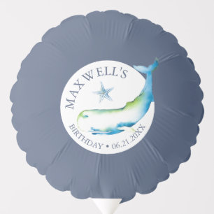 Custom Birthday Balloons Template Blue Whale