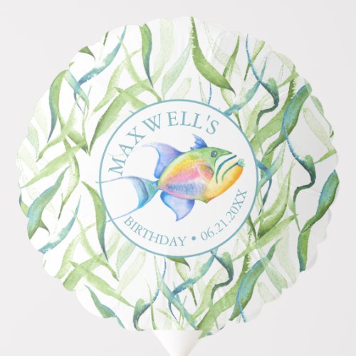 Custom Birthday Balloons Template Tropical Fish