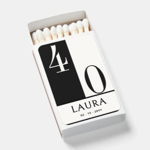 Custom Birthday Black and White Minimalist Matchboxes