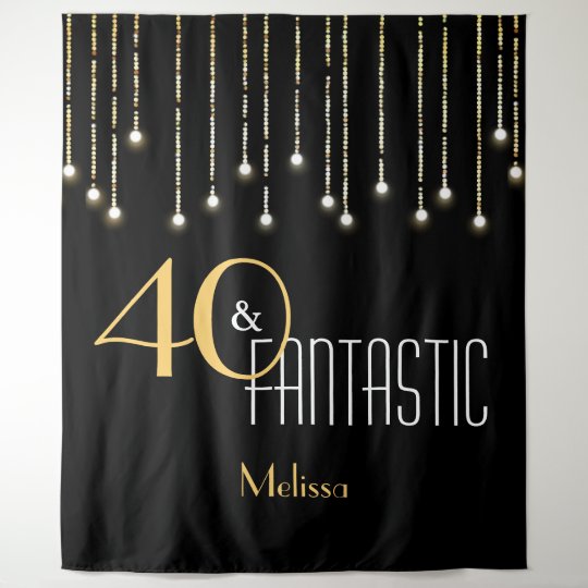 Custom Birthday Black Gold Photo Booth Backdrop | Zazzle.com