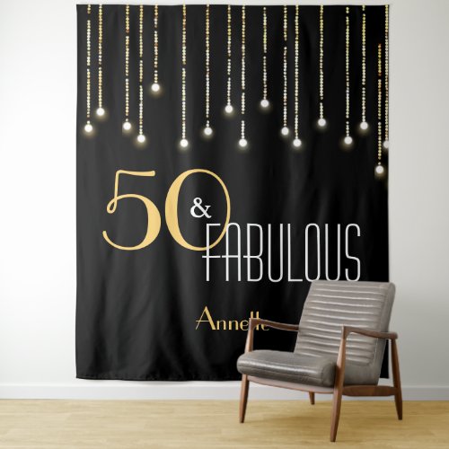 Custom Birthday Black Gold Photo Booth Backdrop