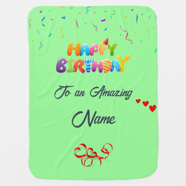 Custom Birthday Blanket for Baby's Special Day (Front)
