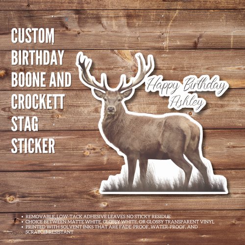 Custom Birthday Boone and Crockett Stag Sticker