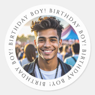 Custom Birthday Boy Photo Envelope Seal Sticker