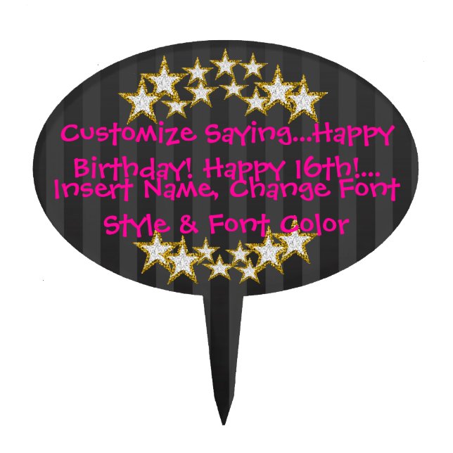 Custom Birthday Cake Toppers (Front)