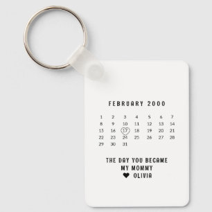 Custom Birthday Calendar Mothers Day Gift for Mom Keychain