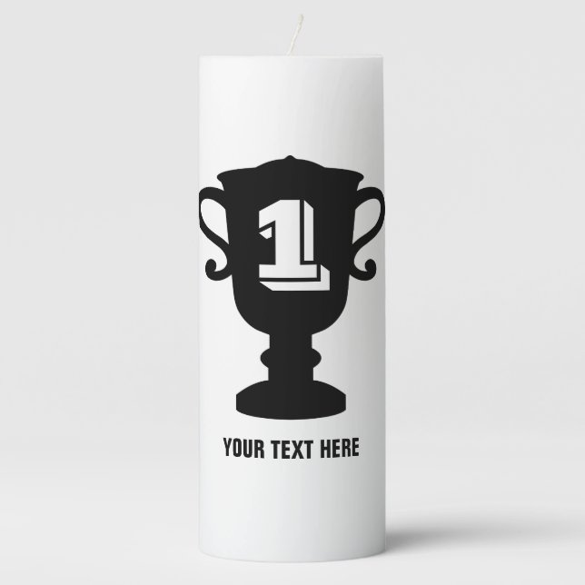 Custom Birthday candle with trophy cup age number (Front)