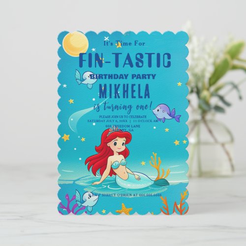 Custom Birthday Card Fin_tastic Mermaid Theme Invitation