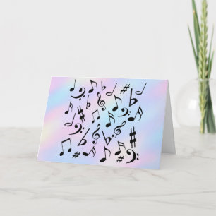 Custom Birthday Card   Iridescent Music Notes