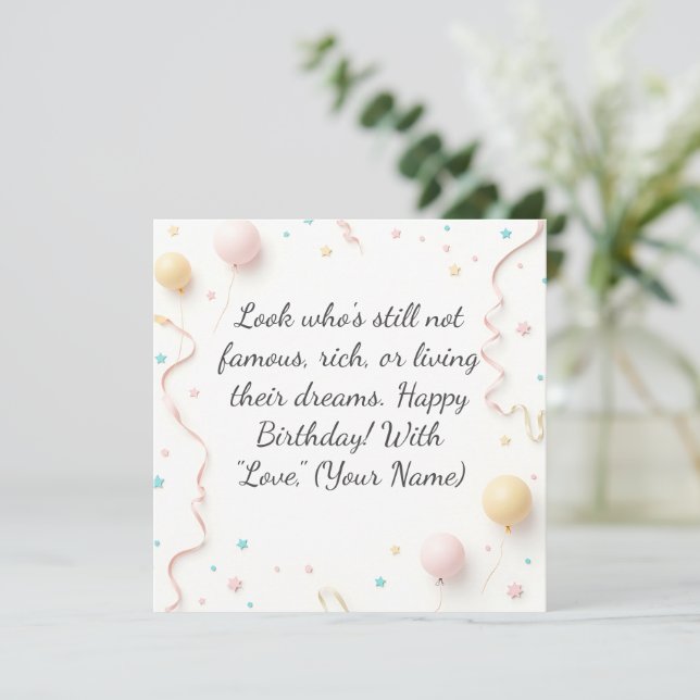 Custom Birthday Card – Personalized Greeting  (Standing Front)