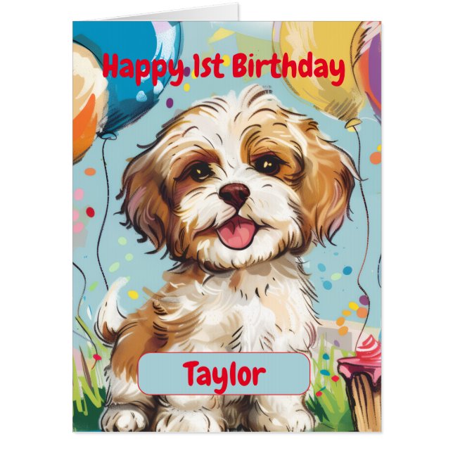 Custom Birthday Congratulations, Havanese, Big Card (Front)