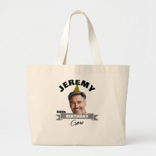 Custom Birthday Crew Tote with Name, Year & Photo