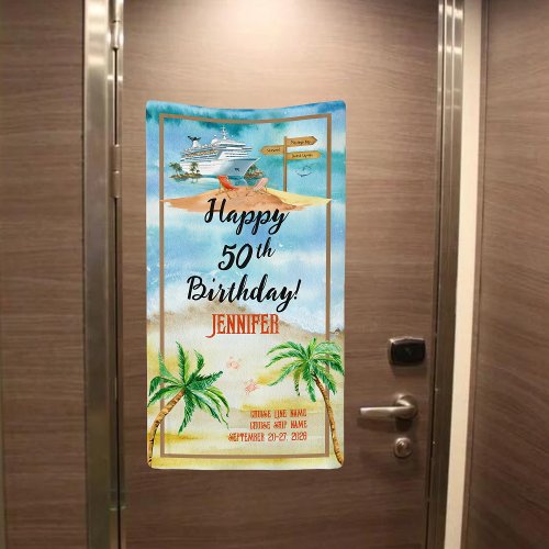 Custom Birthday Cruise Ship Door Banner