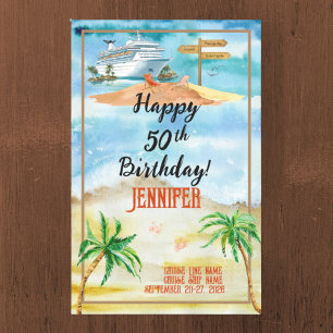 Custom Birthday Cruise Ship Door Magnetic Dry Erase Sheet