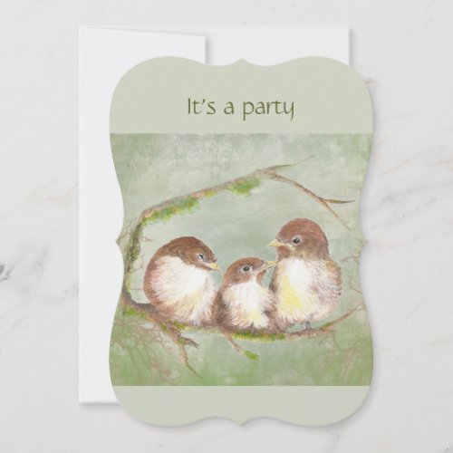 Custom Birthday Cute Sparrow Family Bird