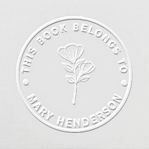 Custom Birthday Flower Book Embosser   Personalise