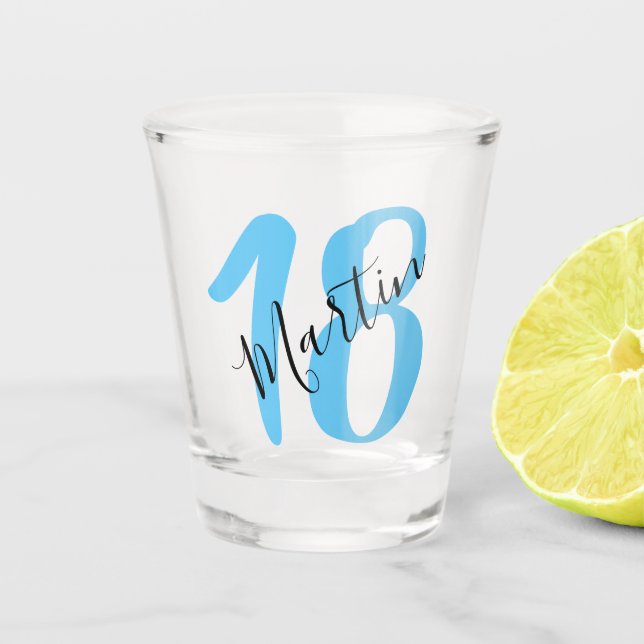Custom Birthday Gift | 18th | 21st | 40th | 50th S Shot Glass (Front)