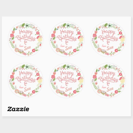 Custom Birthday Gift Tag Stickers | Zazzle