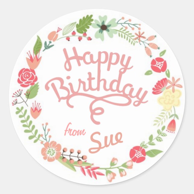 Custom Birthday Gift Tag Stickers (Front)