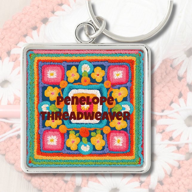 Custom Birthday Gifts for Crocheters Mom Grandma Keychain (Custom Birthday Gifts for Crocheters Mom Grandma)