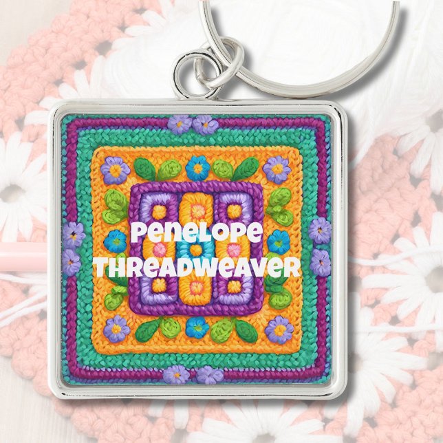 Custom Birthday Gifts for Crocheters Mom Grandma Keychain (Custom Birthday Gifts for Crocheters Mom Grandma)