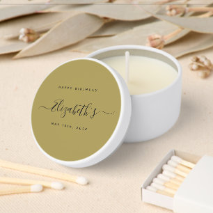 Custom Birthday Gold and Black Mini Candle Favors